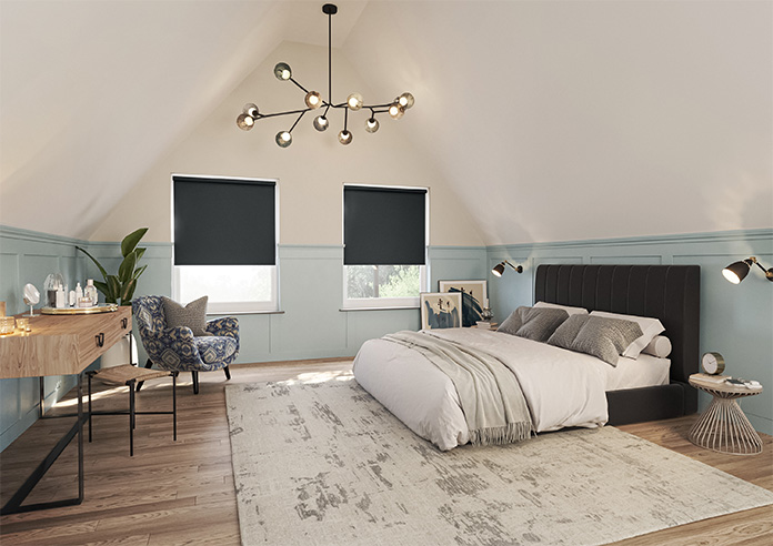 Florenza (Blackout), Shadow Black - Motorised Roller Blind - Image 7